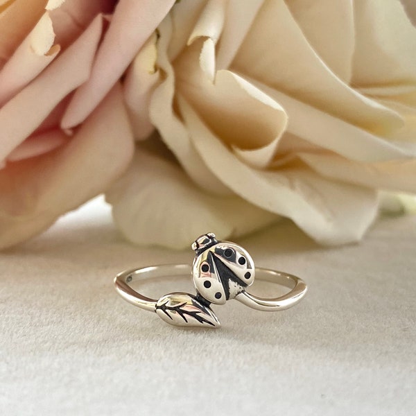 Sterling Silver Ladybug Ring. Ladybug Jewelry, Bug Ring, Bug Lover Jewelry, Spring Jewelry, Gift For Her