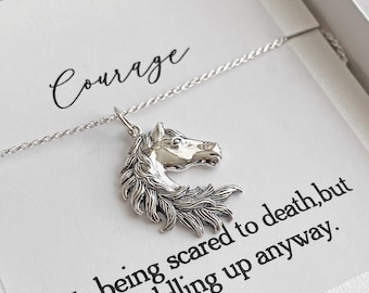 Sterling Silver Horse Head Necklace: Equestrian Jewelry
