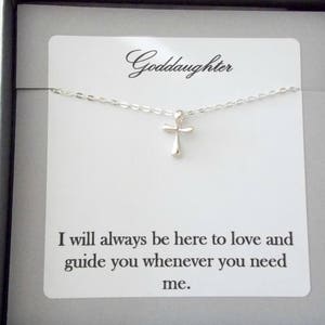 Sterling Silver Goddaughter Necklace. Religious Jewelry, Baptism, Cross Necklace