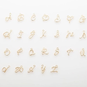 Gold Script Letter Charm: Initial Add-on (10mm)