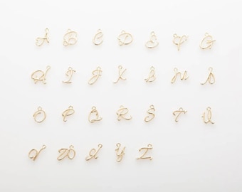 Gold Script Letter Charm: Initial Add-on (10mm)