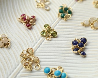 Birthstone Gemstone Charm: Sterling Silver Vermeil Necklace Add On