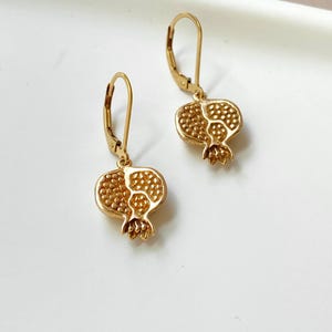 14kt Gold Filled Hecate Pomegranate Earrings. Fruit Earrings, Persephone Earrings, Greek Mythology, Fertility Earrings, Pomegranate Amulet
