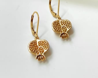 14kt Gold Filled Pomegranate Earrings: Hecate, Persephone, Greek Mythology