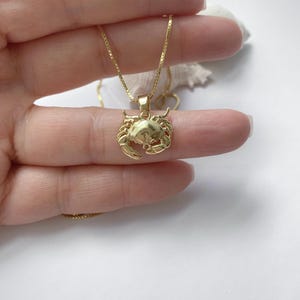 Gold Crab Necklace. Crab Jewelry, Beach Necklace, Summer Jewelry, Sea Life Necklace, Crustacean Jewelry, Gold Grab Pendant