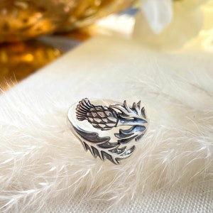 Sterling Silver Scottish Thistle Ring. Strength Ring, Scotland Jewelry, Flower of Scotland. Thistle Jewelry.