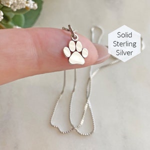 Paw Print Sterling Silver Necklace. Dog Paw , Cat Paw, Ferret Paw Necklace, Paw Print Jewelry, Animal Paw Jewelry