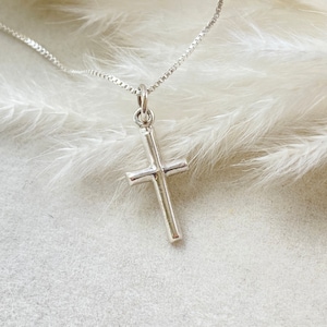 Sterling Silver 3D Cross Necklace. Minimalist Cross Necklace, Waterproof Jewelry, Christian Necklace, Faith Jewelry, Small Cross Jewelry