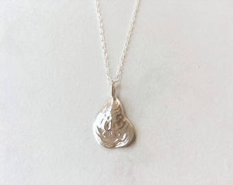 Sterling Silver or Gold Vermeil Oyster Shell Necklace . Beach Jewelry, ,Oyster Necklace