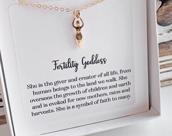 Gold Filled Fertility Goddess Necklace. Fertility Goddess Jewelry, New Mother Gift, Positivity Jewelry