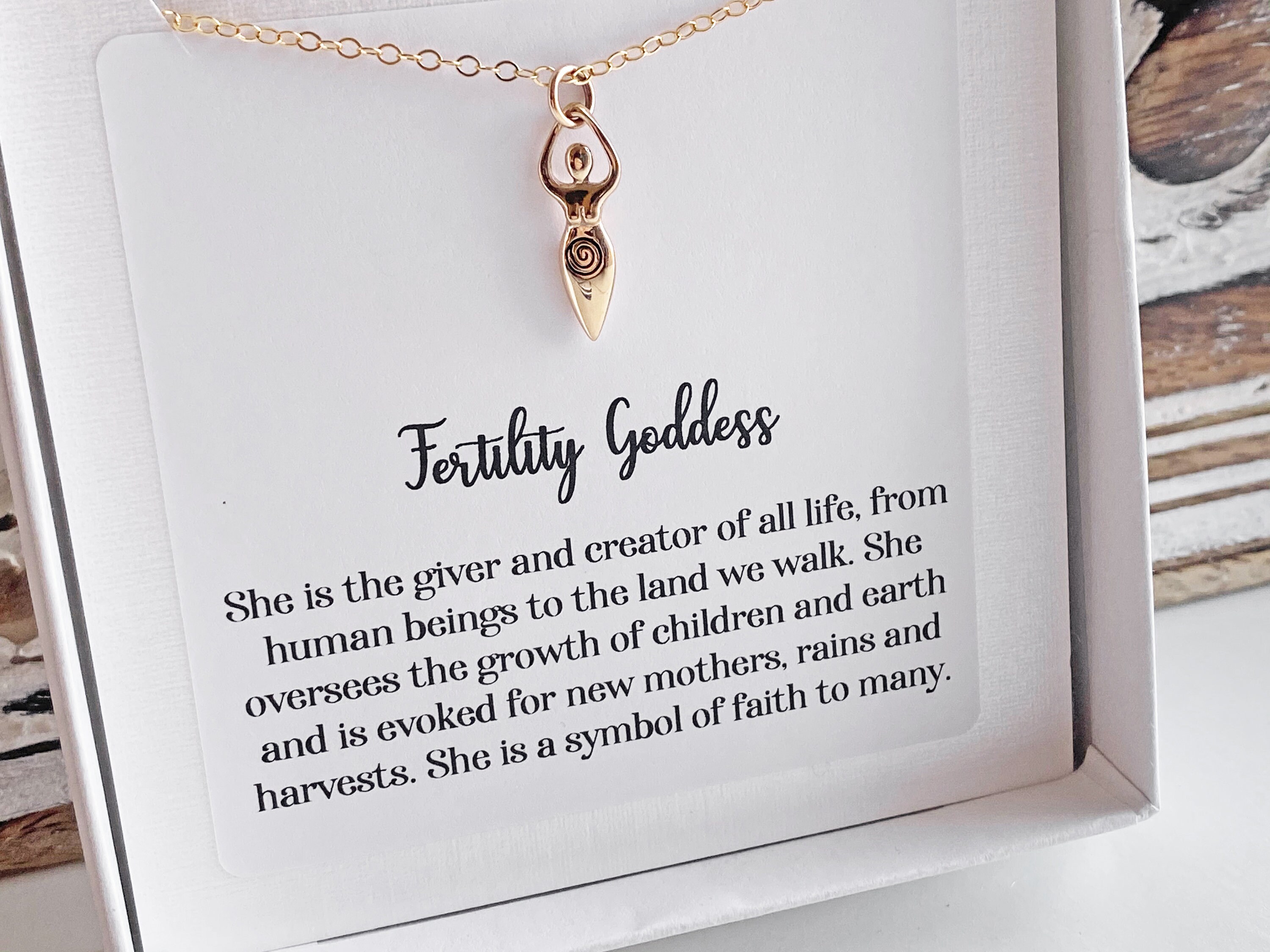 Gold Filled Fertility Goddess Necklace. Fertility Goddess Etsy