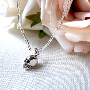 Silver Skull Necklace - Etsy