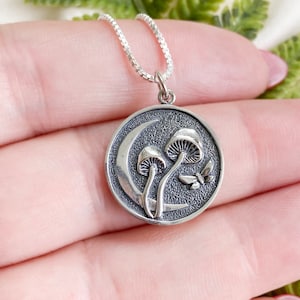 sterling silver mushroom necklace