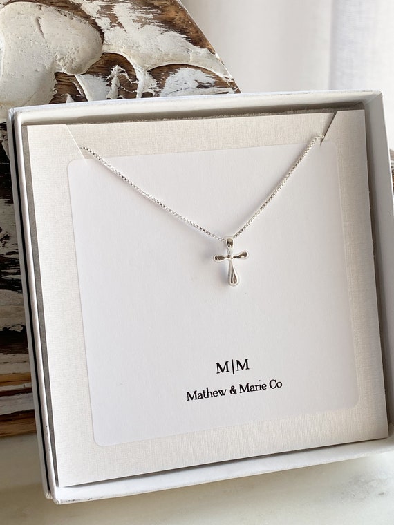 Dainty Sterling Silver Cross Necklace Dainty Sterling Silver Cross Necklace