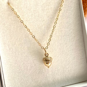 Gold Filled or Sterling Silver Tiny Acorn Necklace. Acorn Jewelry,Fertility Necklace, Youthfulness Jewelry, Fall Jewelry image 6