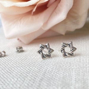 Tiny Sterling Silver Star of David Stud Earrings.  Jewelry, Waterproof, Jewelry, Hanukkah Gift, Dainty Star of David, Hebrew Jewelry,