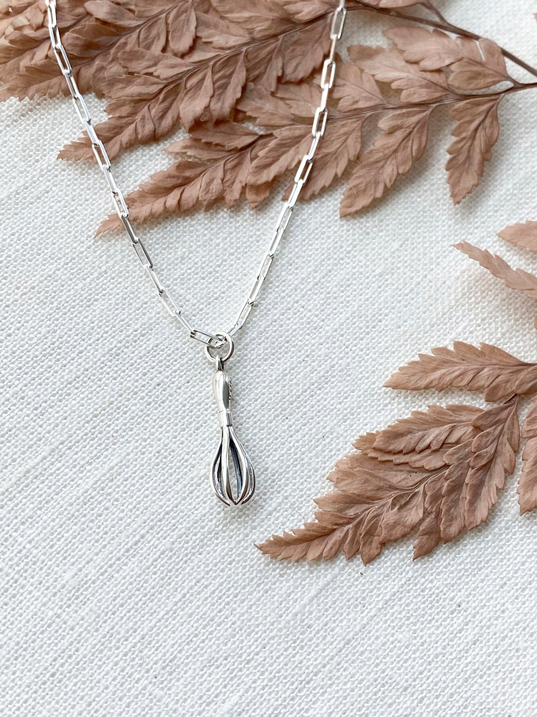Sterling Silver Whisk Necklace. Quirky Jewelry, Foodie Gift, Pastry