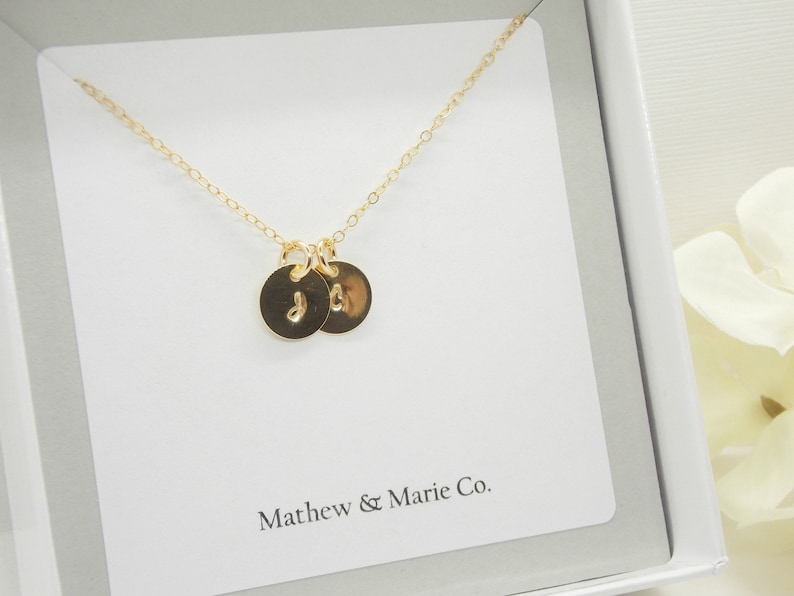 Letter Jewelry Hand Stamped Necklace 14KT Filled Personalized Letter Necklace Personalized Necklace