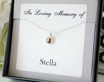 Sterling Silver Beloved Cat Necklace. Cat Memory, Kitten Necklace, Cat lover