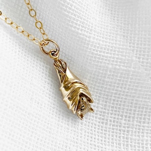 Bat Necklace: Sterling Silver or Gold Gothic Halloween Jewelry