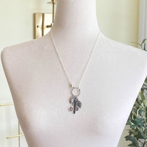 Sterling Silver Gothic Charm Necklace: Labradorite, Memento Mori, Limited Edition image 3