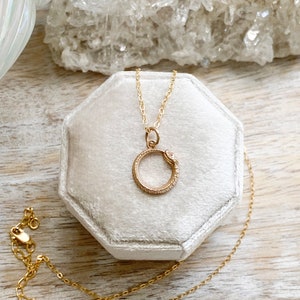 Tiny Ouroboros Necklace: Sterling Silver Midgard Serpent, Norse Yule Jewelry