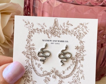 Small Snake Stud Earrings in Sterling Silver. Snake Lover Gift, Reptile Jewelry, Serpent Jewelry, Snake Earrings, Waterproof Jewelry