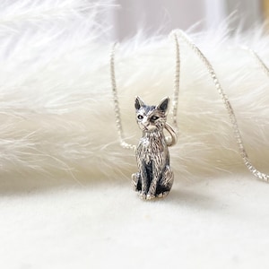 Sterling Silver 3D Sitting Cat Necklace, Cat Jewelry, Cat Lover Jewelry, Feline Jewelry, Tranquility Jewelry, Patience Jewelry