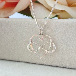 Sterling Silver Infinity Heart Necklace. Love Jewelry, Mother and Daughter Jewelry, Mothers Day Gift, Infinite Love Jewelry
