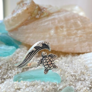 Sterling Silver Baby Sea Turtle Ring. Turtle Jewelry, Ocean Jewelry, Summer Jewelry, Beach Jewelry, Baby Sea Turtle Jewelry, Surfer Jewelry