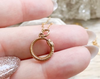 Jormungandr Serpent Necklace: Sterling Silver or Gold Filled Norse Viking Jewelry