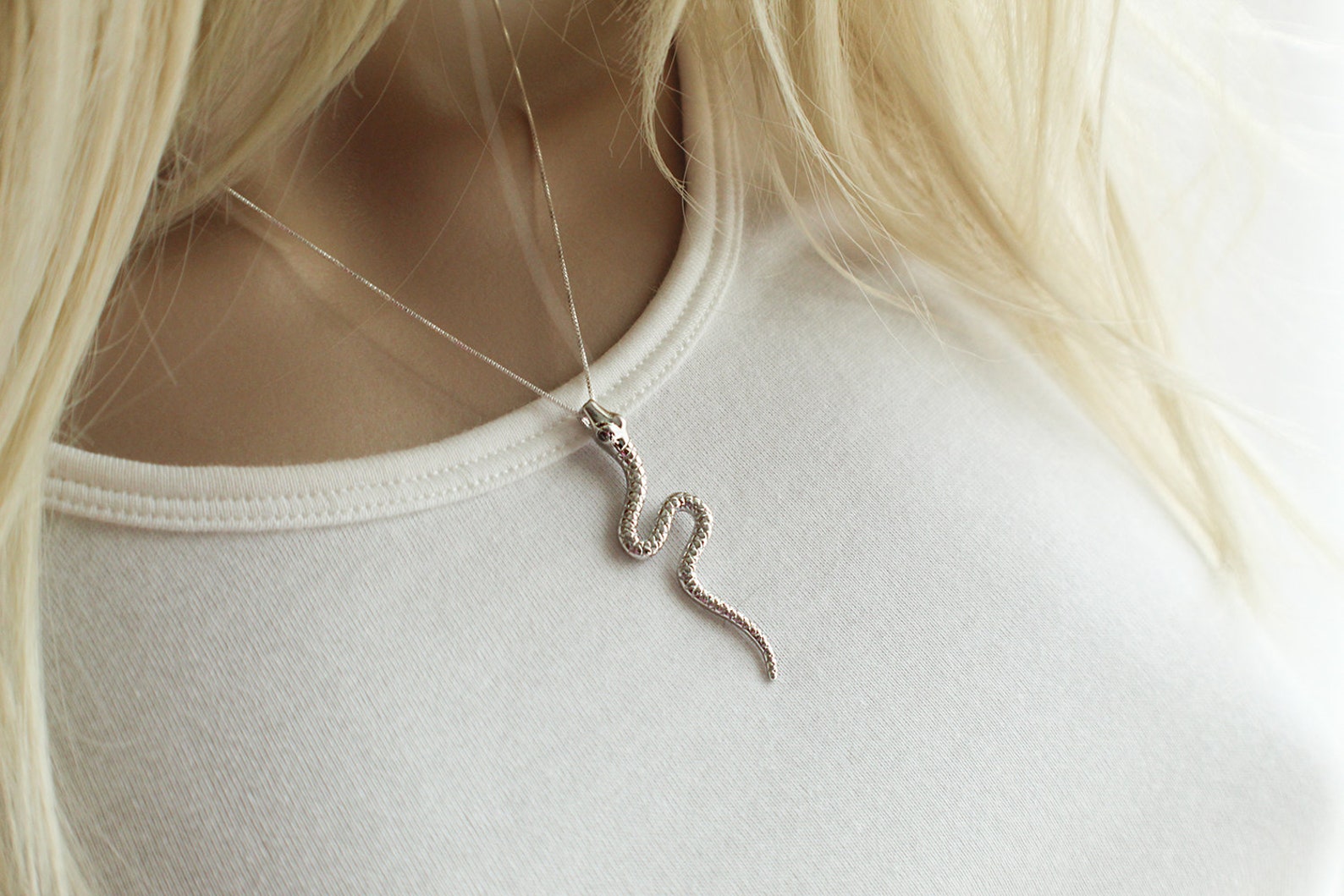 Sterling Silver Snake Necklace. Snake Jewelry Snake Charms - Etsy