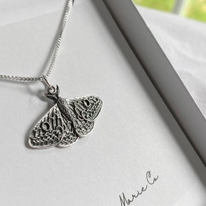 Sterling Silver Moth Necklace.Rebirth Jewelry,Intuition Jewelry, Moth Jewelry, Bug Jewelry