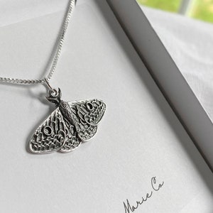 Sterling Silver Moth Necklace. Rebirth Jewelry,Intuition Jewelry, Moth Jewelry, Bug Jewelry