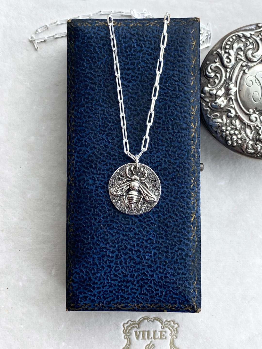 Buy Sterling Silver Bee Coin Necklace: Dainty Honeybee Charm