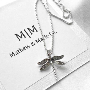 Sterling Silver Dragonfly Necklace. Dragonfly Jewelry, Bug Jewelry, Spirit Animal Necklace