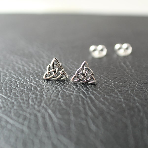 Sterling Silver or Gold Celtic Knot Earrings. Celtic Jewelry, Knot Jewelry, Sterling Stud Earrings, Hypo Allergenic.