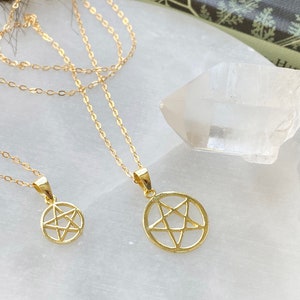 Gold Filled Pentagram Necklace: Tiny Wiccan Jewelry Bild 7
