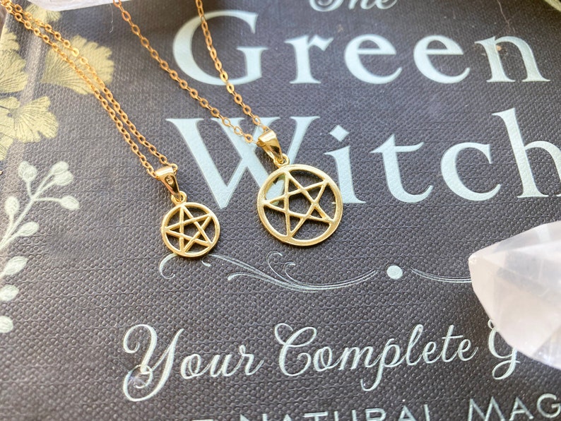 Gold Filled Pentagram Necklace: Tiny Wiccan Jewelry Bild 8