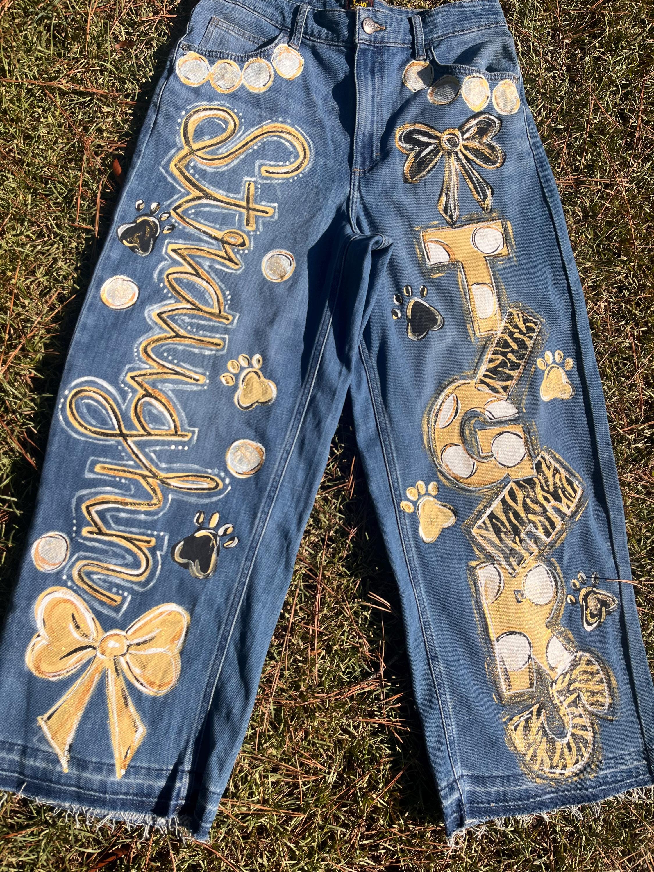 Painted jeans men - Etsy 日本