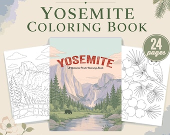 Yosemite National Park Coloring Book | 24 Printable Landscape Pages (Digital Download)