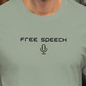 Free Speech Unisex T-Shirt with Microphone Icon | Free Expression Protest Tee | Anti-Censorship Statement