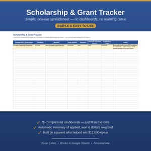 Studienfinanzierungs-Tracker-Tabelle: Stipendienplanung (Excel-Vorlage)
