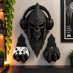 Draugr Gaming Väggfäste | Undead Viking Headset- och kontrollhållare