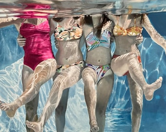 Underwater Swimming Art- Kick Line-  ARCHIVAL PRINT