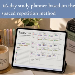 PDF - 66-day study planner based on the spaced repetition method - English