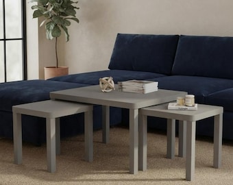 Set of 3 Wooden Nesting Stacking Coffee Side Center Tables Living Room Furniture