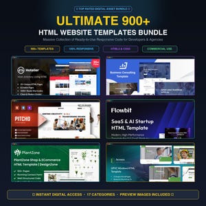 Ultimate 900 Professional HTML Website Templates Bundle