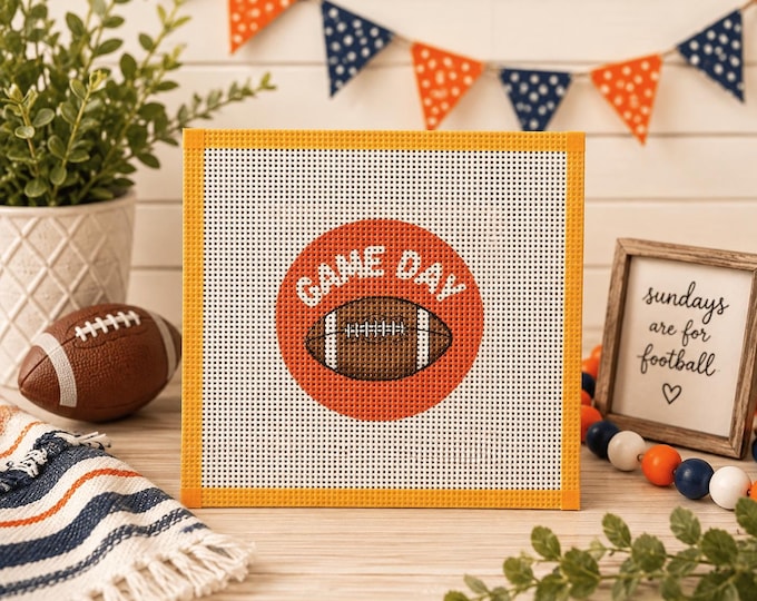 Featured listing image: Game Day Football Needlepoint Canvas