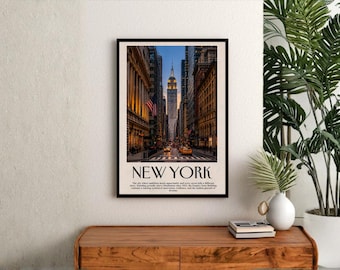 New York City Street Poster | Framed NYC Skyline Art Print